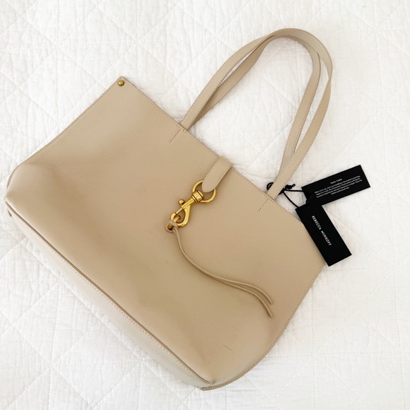 Rebecca Minkoff Handbags - NWT Rebecca Minkoff Megan Leather Tote Stone Gold Accent NEW